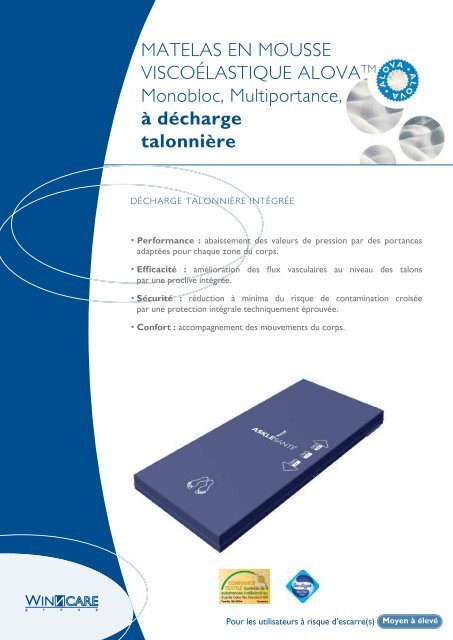 MATELAS EN MOUSSE VISCOÃ‰LASTIQUE ... - Winncare Group