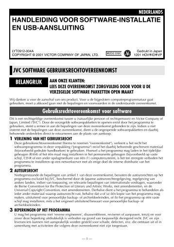 handleiding voor software-installatie en usb-aansluiting - Jvc