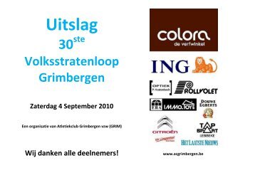 Uitslag 500m - Atletiekclub Grimbergen