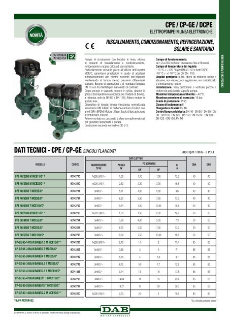 singoli flangiati - DAB Pumps S.p.a.