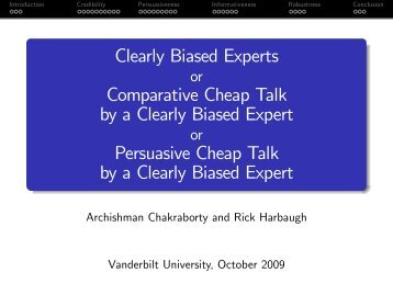 Clearly Biased Experts Comparative Cheap Talk by a Clearly ...