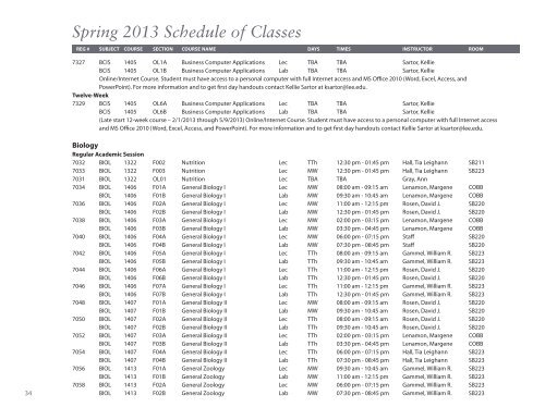 Spring 2013 Class Schedule - Lee College