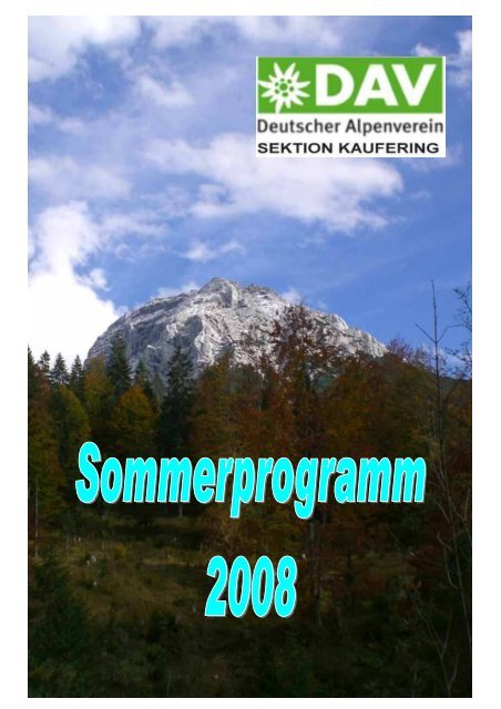 Bergtour - Deutscher Alpenverein Sektion Kaufering