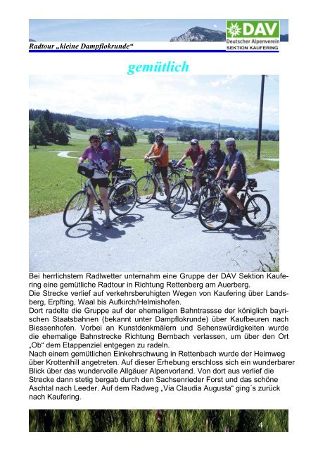 Bergtour - Deutscher Alpenverein Sektion Kaufering