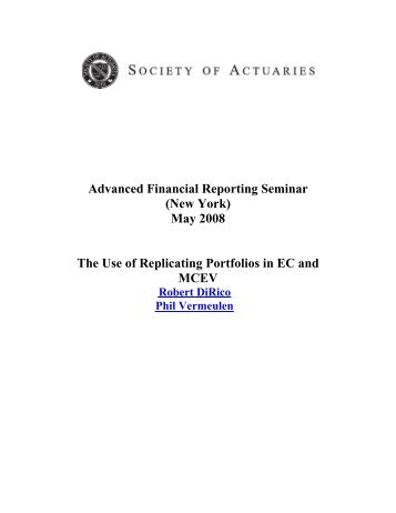 The Use of Replicating Portfolios in EC and MCEV