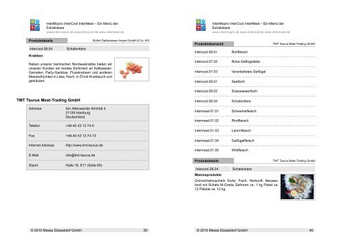 PersÃ¶nlicher Messeplan fÃ¼r: Auswahlkriterien: - InterCool