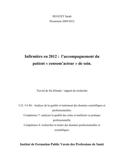 Lire Le Tfe Infirmière En 2012