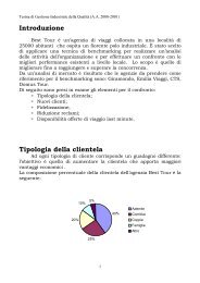 Benchmarking di un'Agenzia Turisitca - Progettoatena.It