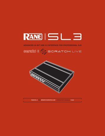 SL 3 Manual for Serato Scratch Live 1.9.2 - Underground Hip Hop