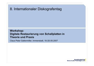 8. Internationaler Diskografentag