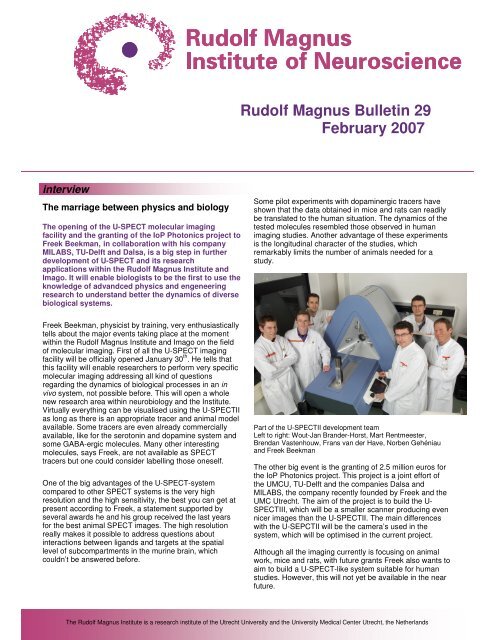 Rudolf Magnus Bulletin 29 February 2007 - UMC Utrecht