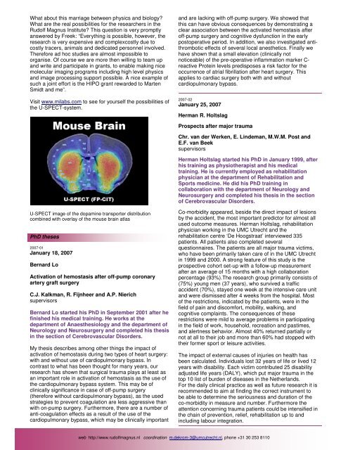 Rudolf Magnus Bulletin 29 February 2007 - UMC Utrecht