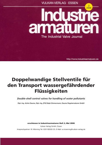 Doppelwandige Stellventile für den Transport wassergefährdender ...