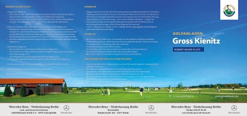 Scorekarte - Golfclub Gross Kienitz