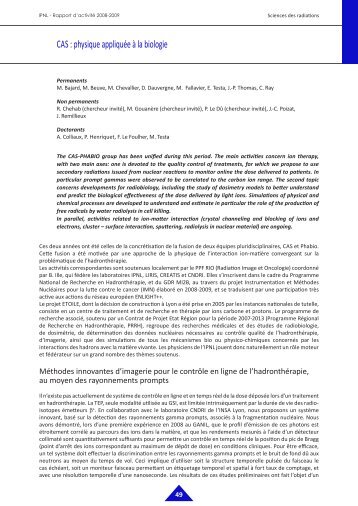 CAS : physique appliquÃ©e Ã  la biologie - IPNL - IN2P3