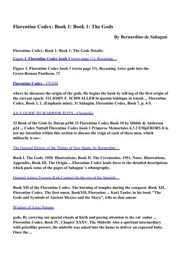 Download Florentine Codex: Book 1: Book 1: The Gods pdf ebooks ...