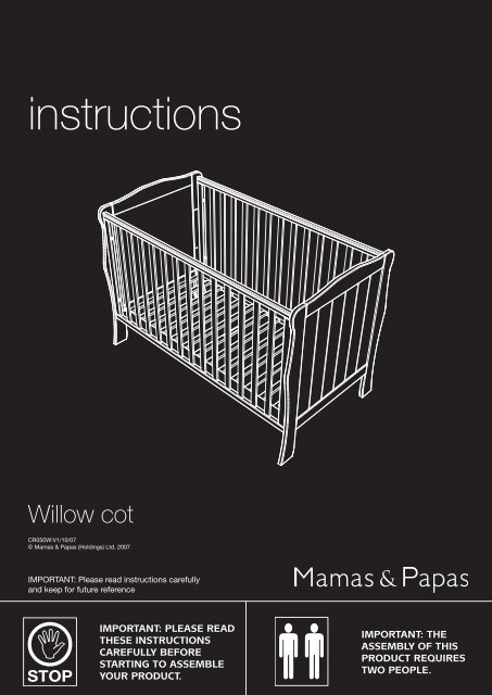 mamas and papas swinging crib instructions