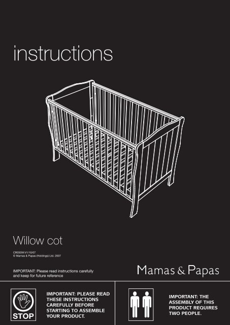 Willow Cot instructions Mamas Papas