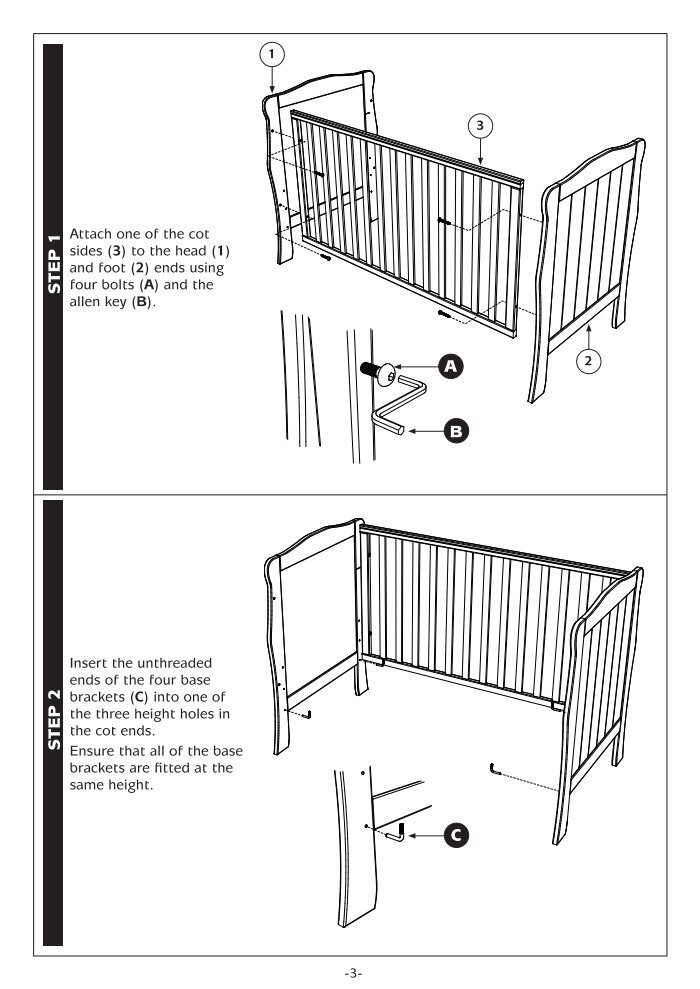 Mamas and papas cot bed base brackets online