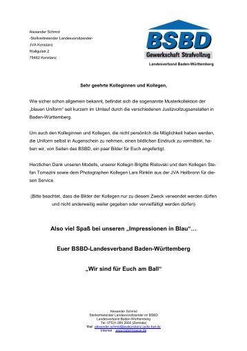 Bilder Blaue Uniform - BSBD Baden Württemberg