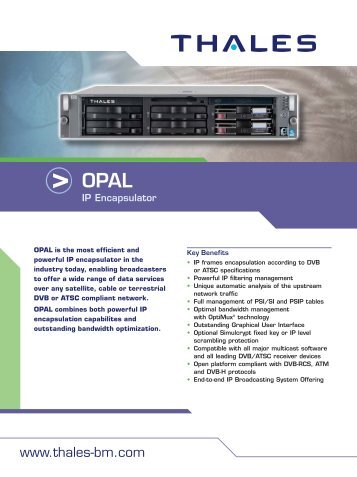 Opal – IP Encapsulator - TBC Integration