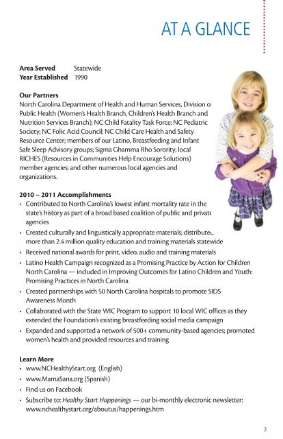 2010 - 2011 Annual Report - North Carolina Healthy Start Foundation