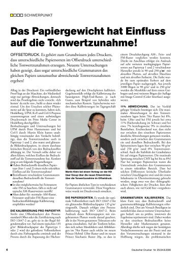 Das Papiergewicht hat Einfluss auf die Tonwertzunahme! - ctrl-s