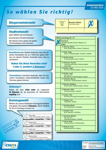 Wahlprogramm zur Kommunalwahl 2014