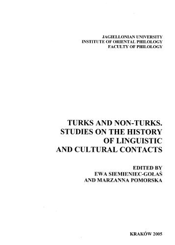 turks and non-turks. studies on the history of linguistic and cultural ...