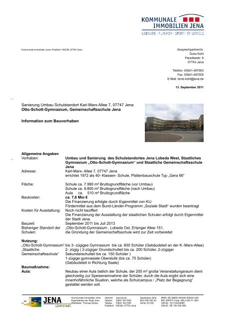 Datenblatt zum Schulstandort (975.3 KB) - Kommunale Immobilien ...