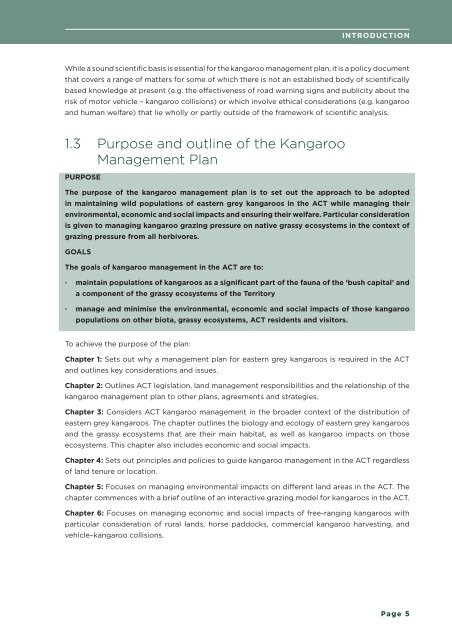 Kangaroo Managment Plan - Territory and Municipal Services - ACT ...