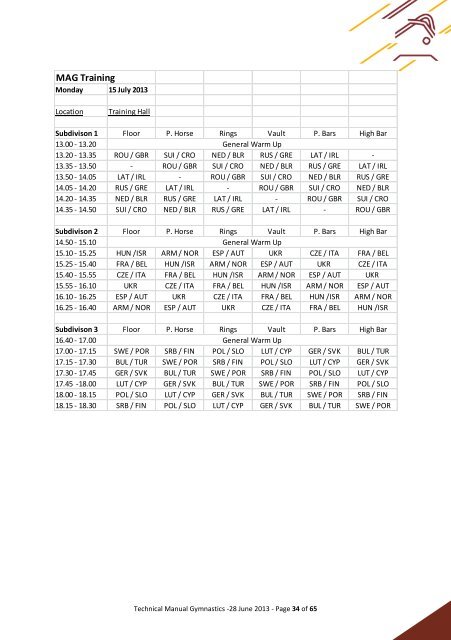 19 JULY Technical Manual