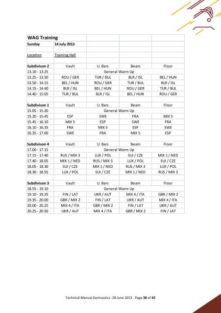 19 JULY Technical Manual