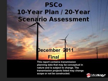 PSCo 10-Year Plan / 20-Year Scenario Assessment