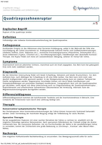 Quadrizepssehnenruptur Magazine