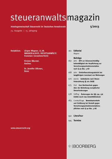 Ausgabe 05/2013 - Wagner-Joos Rechtsanwälte