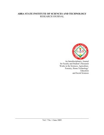 abra state institute of sciences and technology research journal