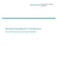 Benutzerhandbuch Fremdtresor - Clearstream