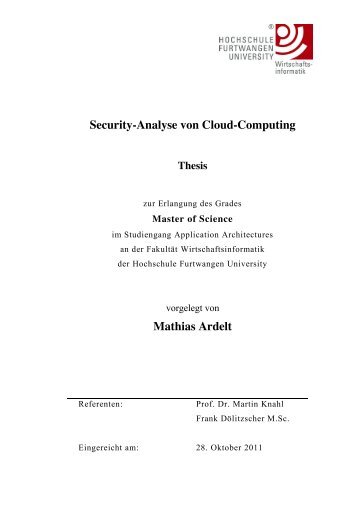 Security-Analyse von Cloud-Computing Mathias Ardelt