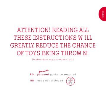 ATTENTION! READING ALL THESE INSTRUCTIONS ... - Eveil et jeux