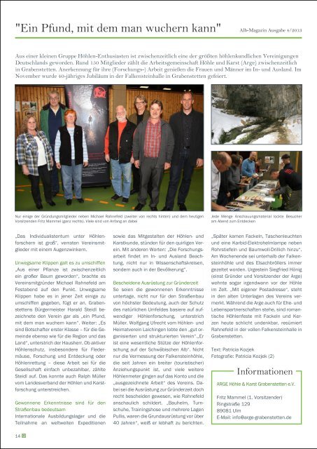 Alb Magazin - Ausgabe Heidengraben 4/2013