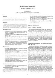 Curriculum Vitae de Alain Colmerauer - Colmerauer, Alain - Free