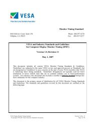 Monitor Timing Standard VESA and Industry Standards and ...
