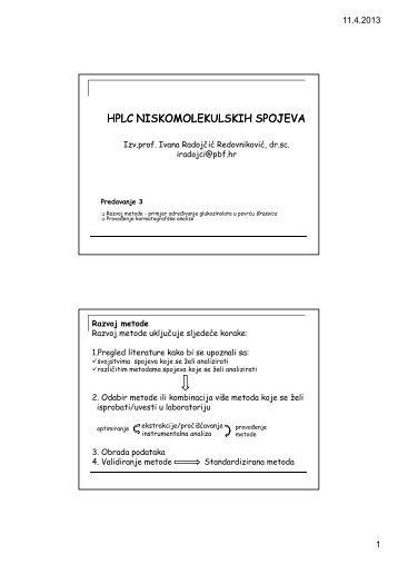 HPLC NISKOMOLEKULSKIH SPOJEVA - PBF