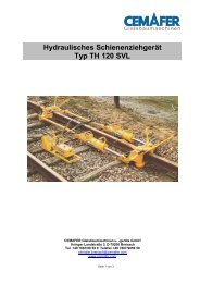 Hydraulisches Schienenziehgerät Typ TH 120 SVL - Cemafer GmbH