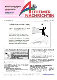 Kein Amtsblatt in der Ferienzeit!!! - Gemeinde Altheim