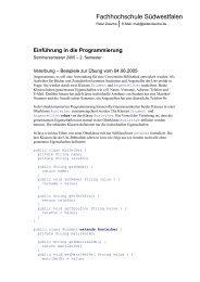 Einführung in die Programmierung - Homepage von Peter Ziesche