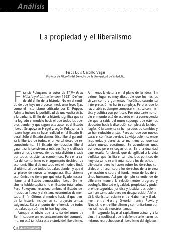 La propiedad y el liberalismo AnÃ¡lisis