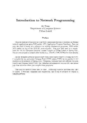 Introduction to Network Programming - Computer Science