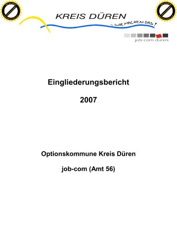 Eingliederungsbericht Landkreis Düren (2007) - jobcenter | SGB II ...